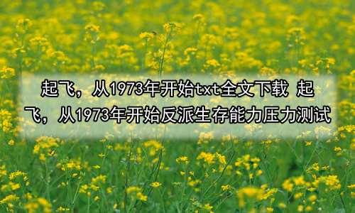 起飞，从1973年开始txt全文下载 起飞，从1973年开始反派生存能力压力测试